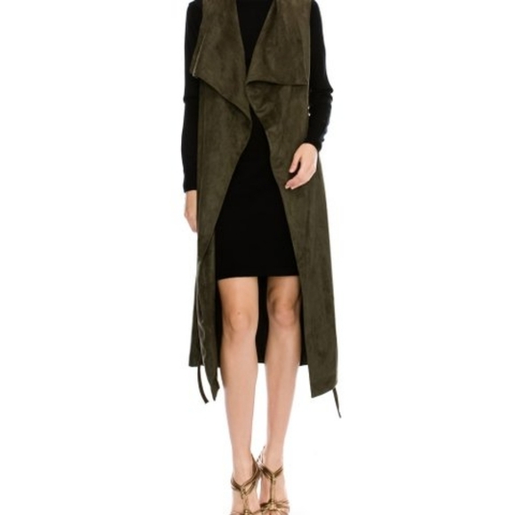 Mono B Brown Sleeveless Trench Coat - Picture 3 of 11